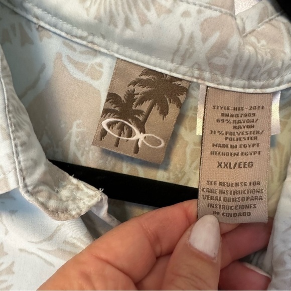 Ocean Pacific Shirt Men’s XXL Blue Floral Button Front Vintage Hawaiian Camp OP - Picture 6 of 9